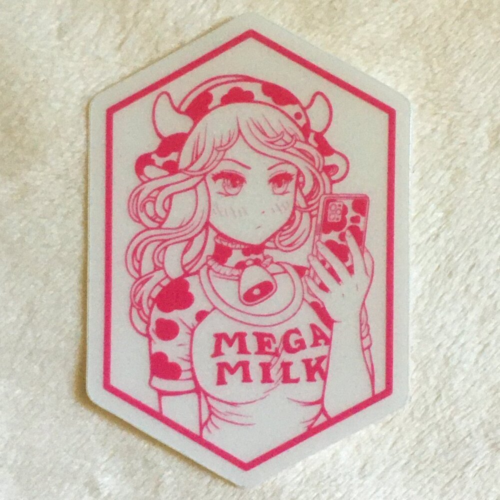 5/$25 Retro 90s 'Mega Milk' Bishoujo Soft Matte Sticker